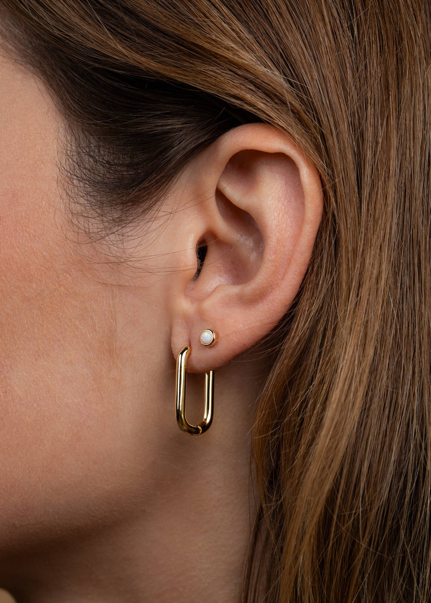 Rectangle Hoop - Large - Earring