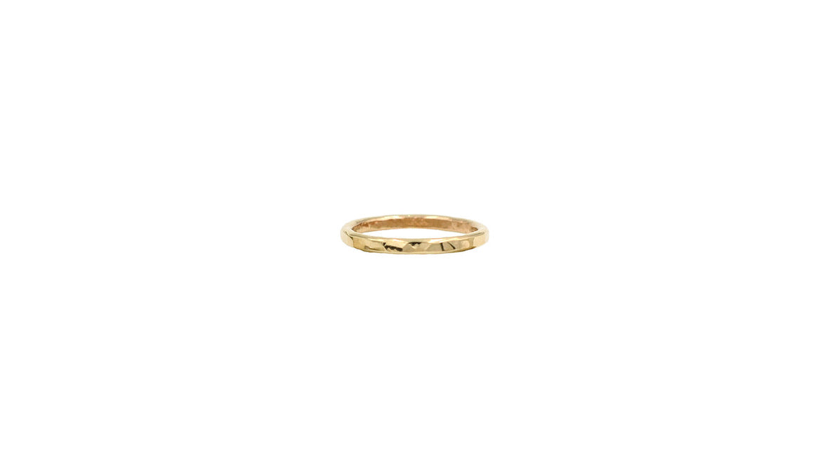 Wide Hammered Ring