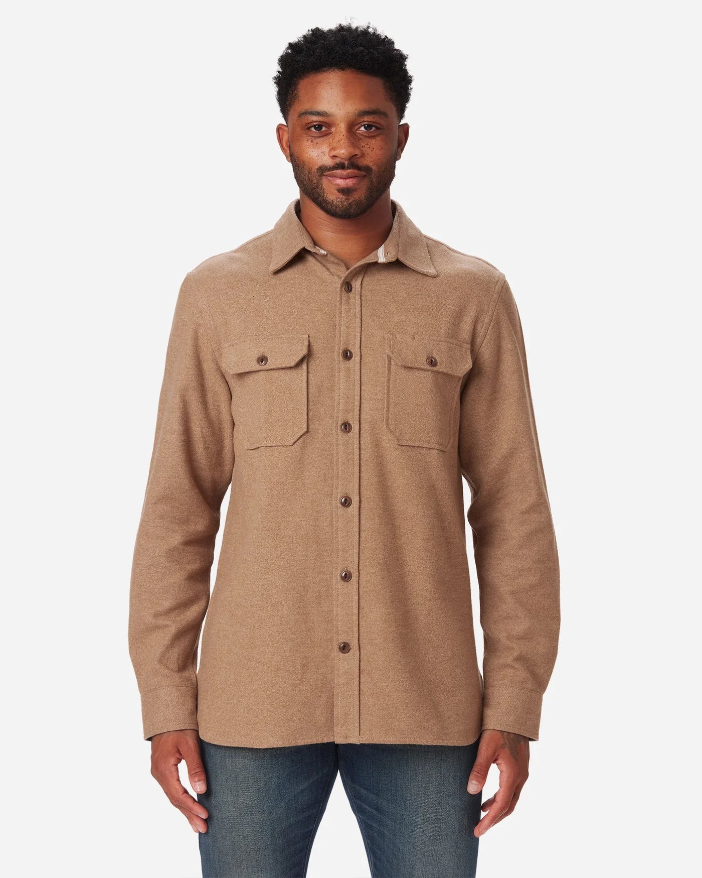 Flannel Utility Shirt Camel