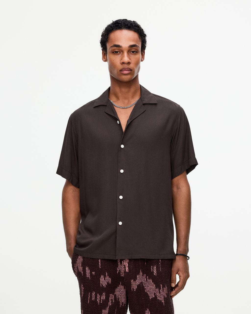 After Dark Brown Viscose Shirt