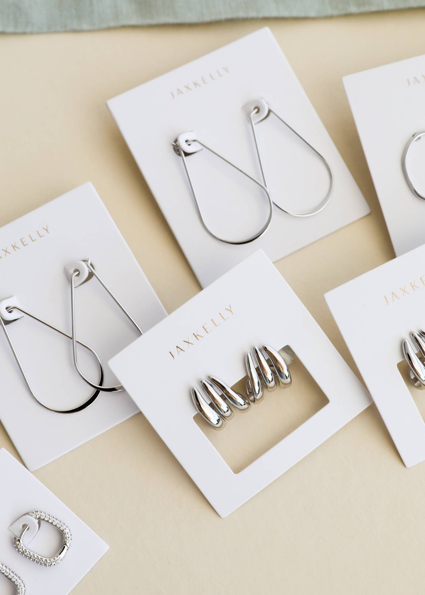 Silver Long Oval Hoop