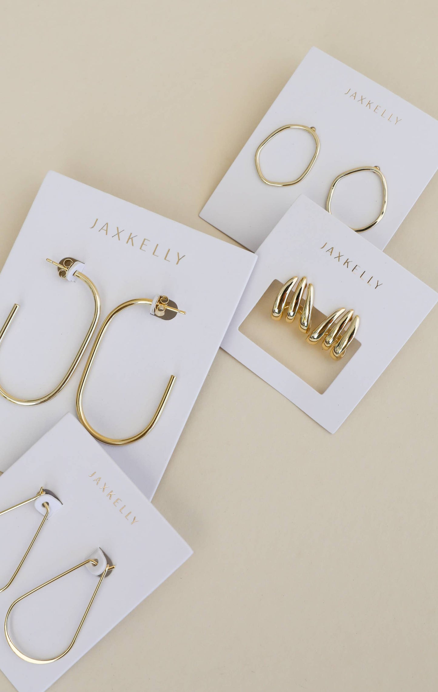 Gold Long Oval Hoop