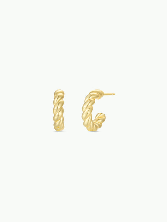 Gold Hoop - Twisted - Gold Earrings