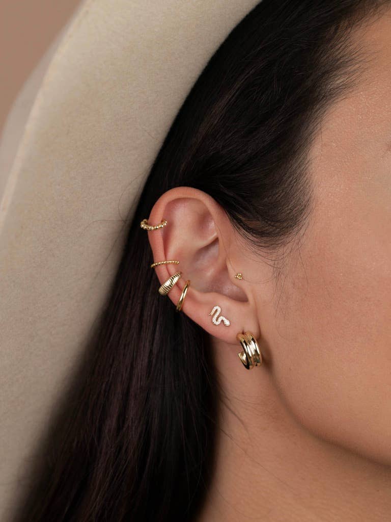 Pavé Stud - Snake - Earring