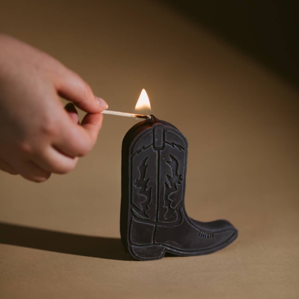cowboy boot nashville shape candles: Desert