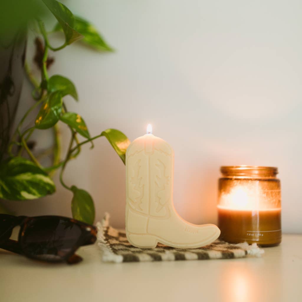 cowboy boot nashville shape candles: Desert