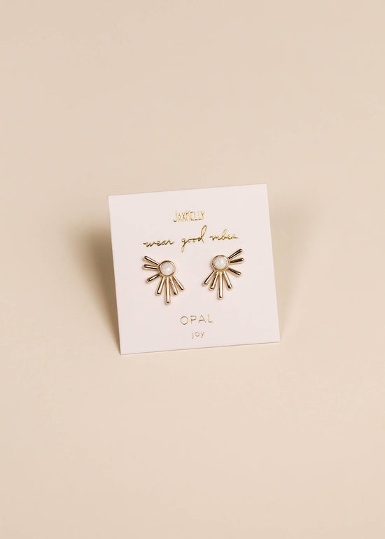 Sun Ray - White Opal - Earring