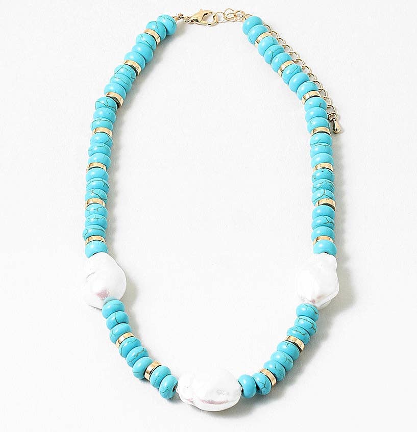 Turquoise and Pearl Necklace