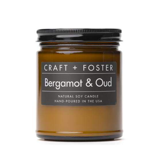 Bergamot & Oud - 8oz Natural Soy Candle