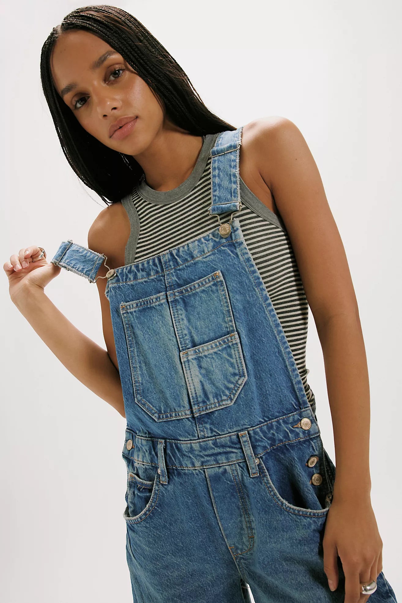We The Free Good Luck Barrel Overalls