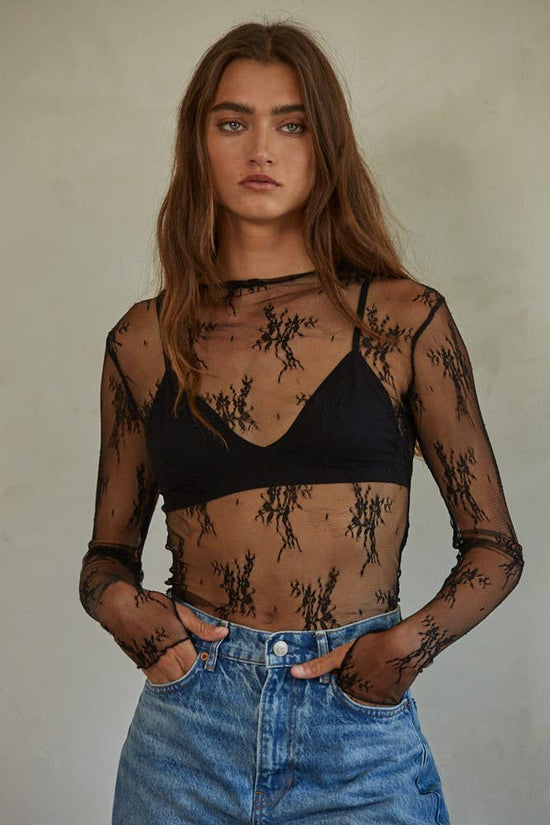 Lace LS Layering Top