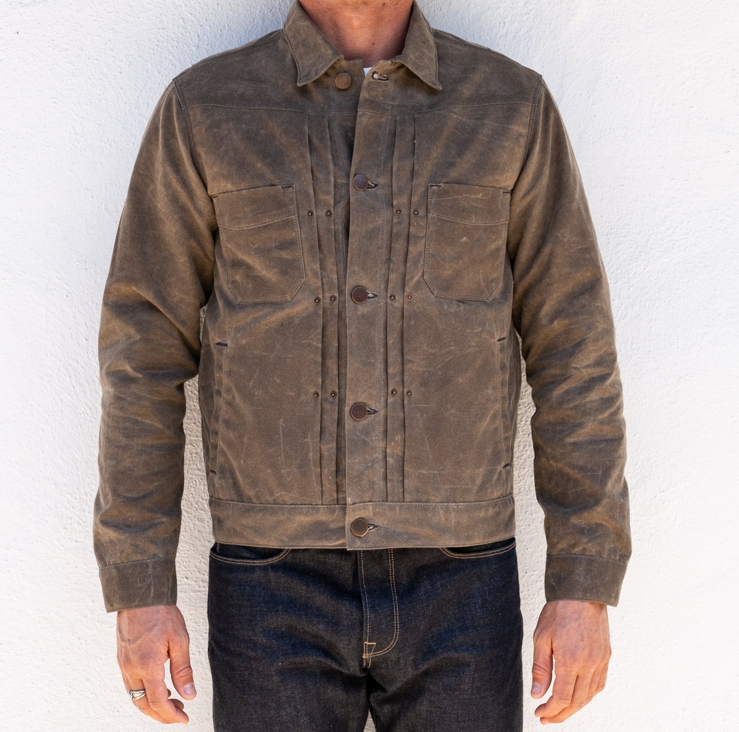 Riders Jacket Waxed Canva Oak