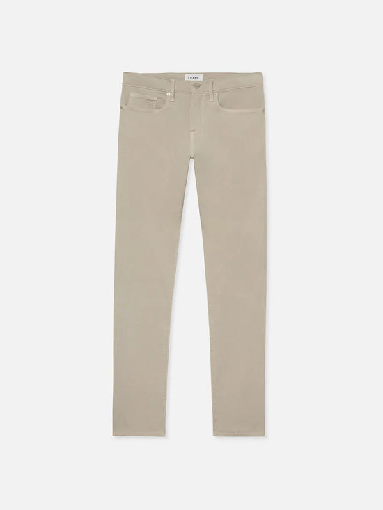 L'Homme Slim Brushed Twill in Mineral Grey