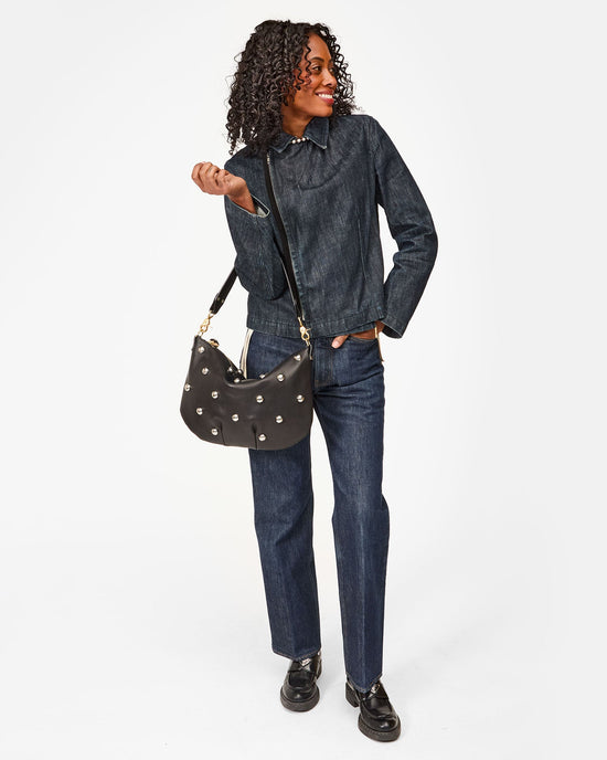 Moyen Messenger - Black w/ Studs