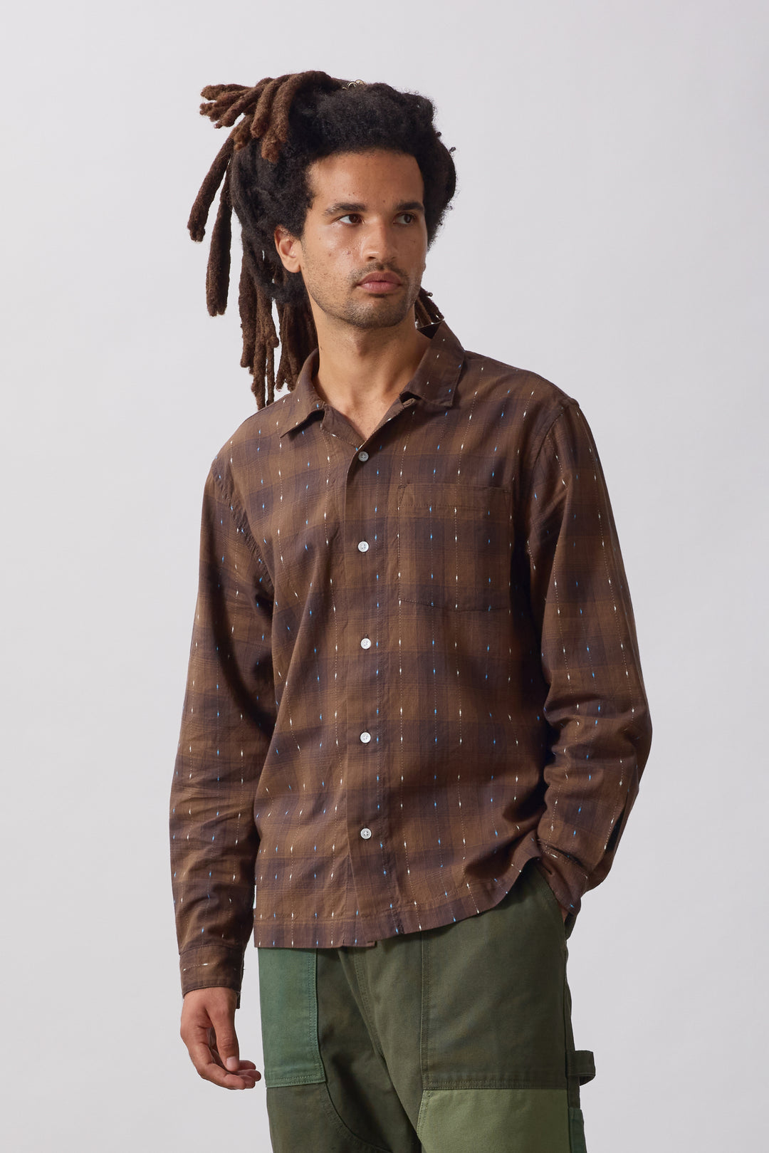 Drag Stitch Resort Shirt - Brown