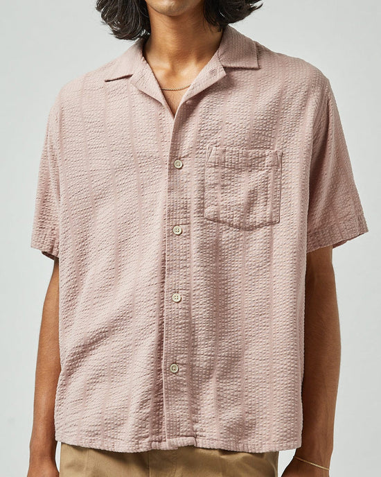 Striped Seersucker SS - Pink