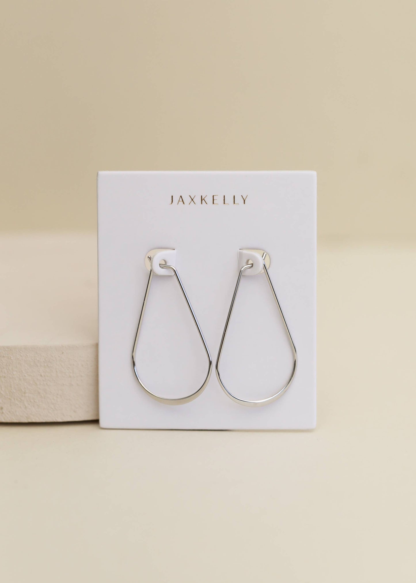 Silver Long Oval Hoop