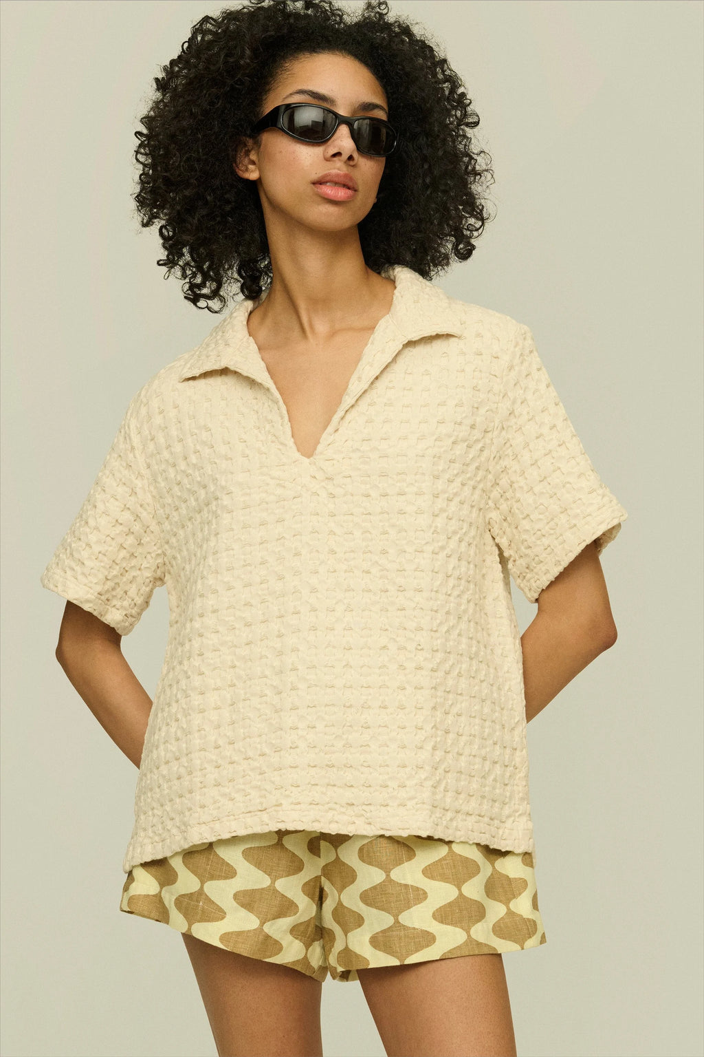Ecru Jaffa Waffle Shirt – Frae