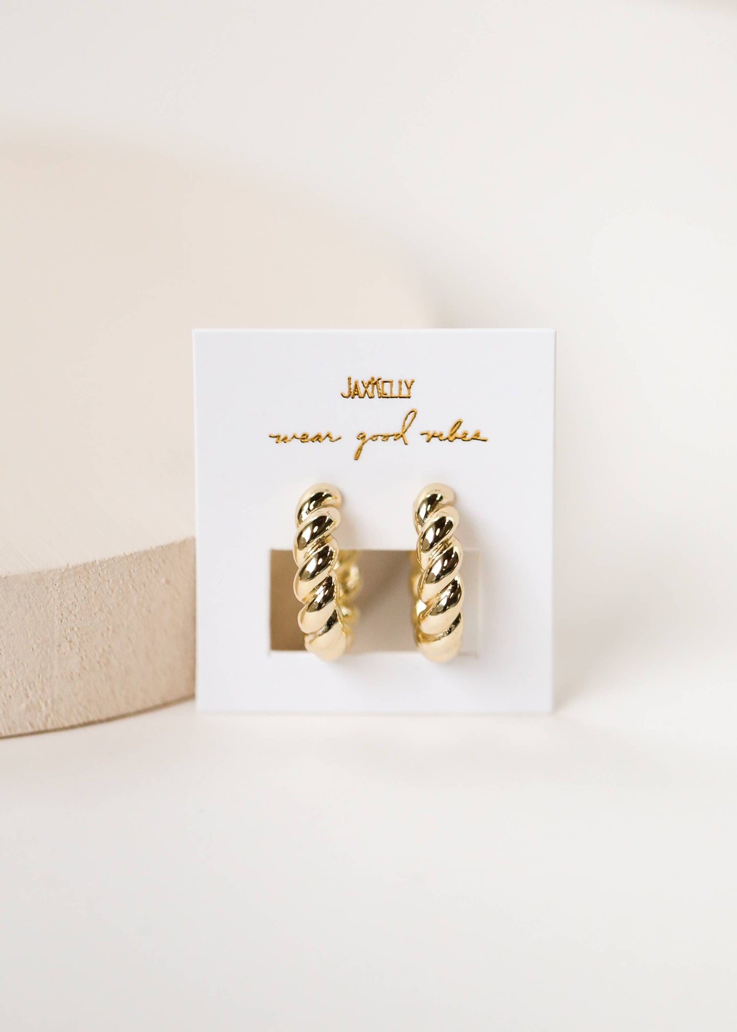 Gold Hoop - Twisted - Gold Earrings
