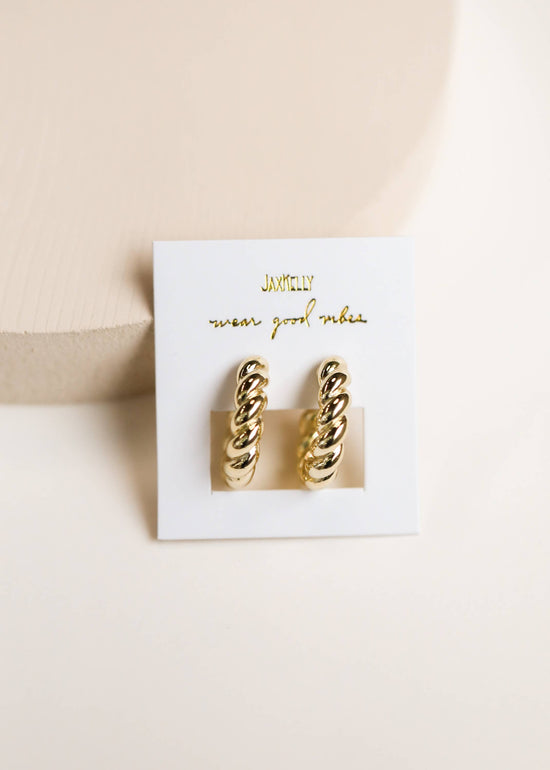 Gold Hoop - Twisted - Gold Earrings
