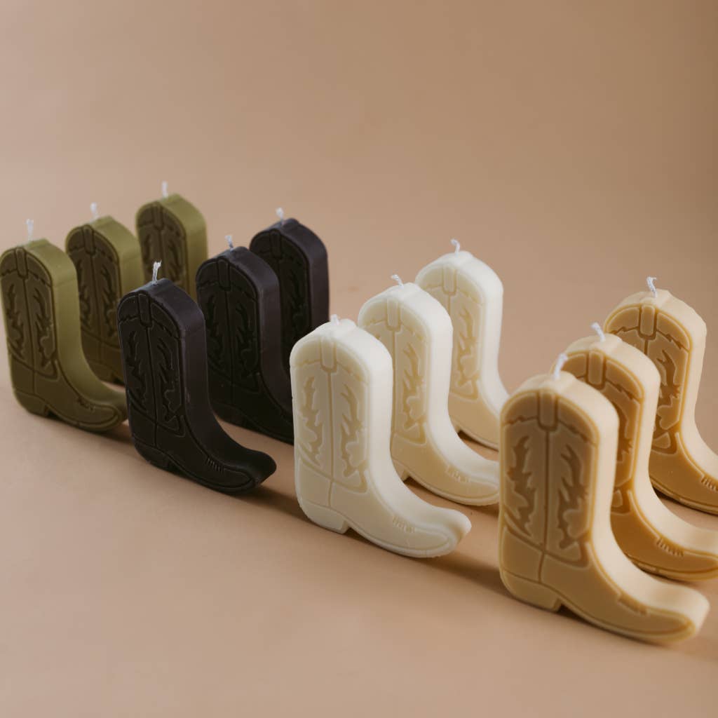 cowboy boot nashville shape candles: Desert