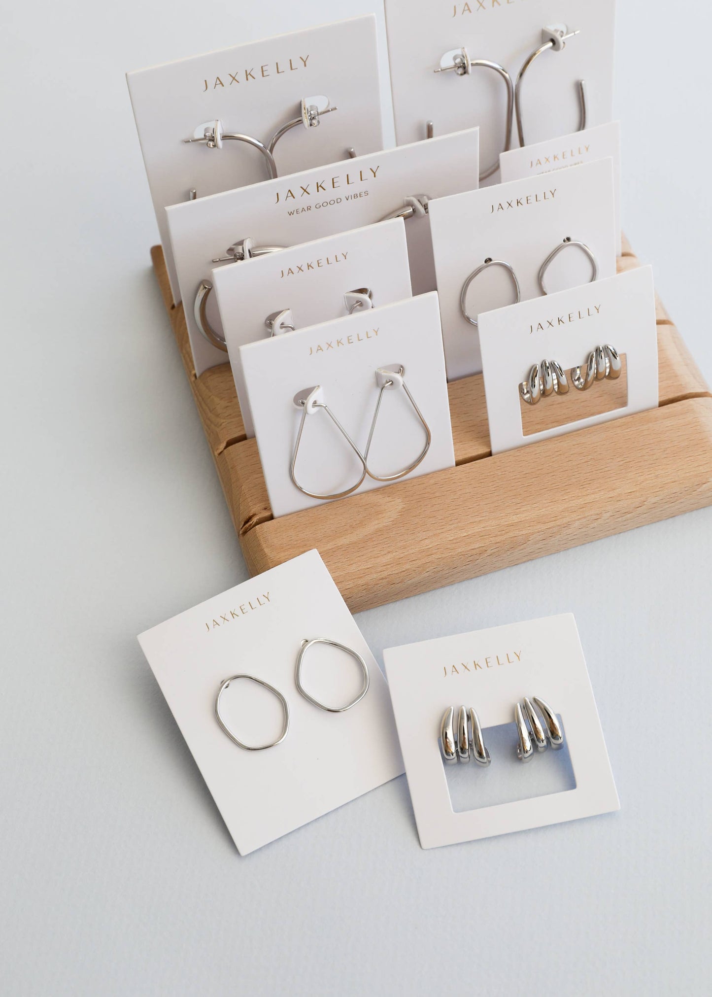 Silver Long Oval Hoop