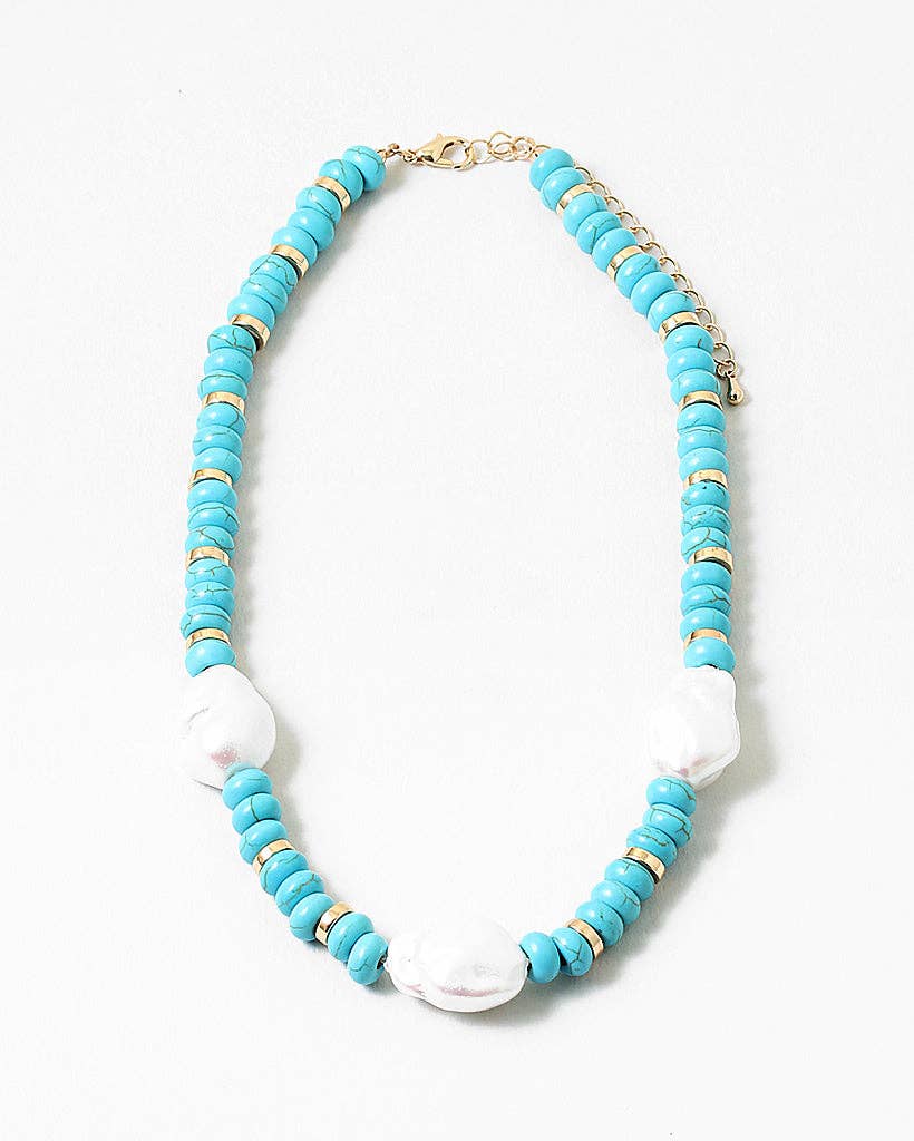 Turquoise and Pearl Necklace