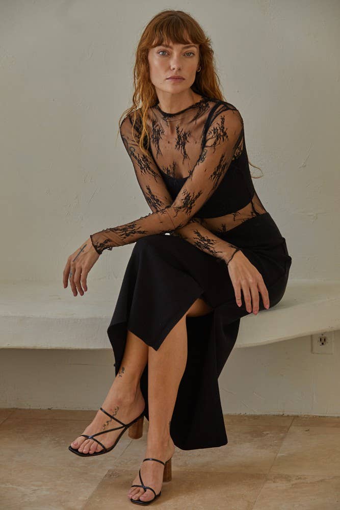 Lace LS Layering Top