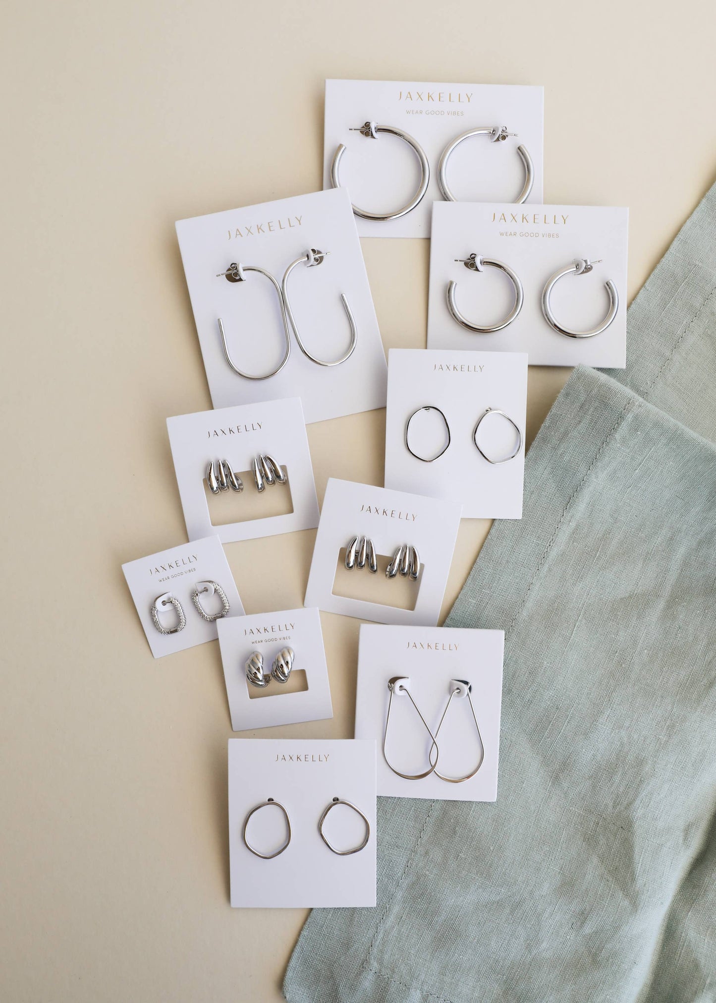 Silver Long Oval Hoop