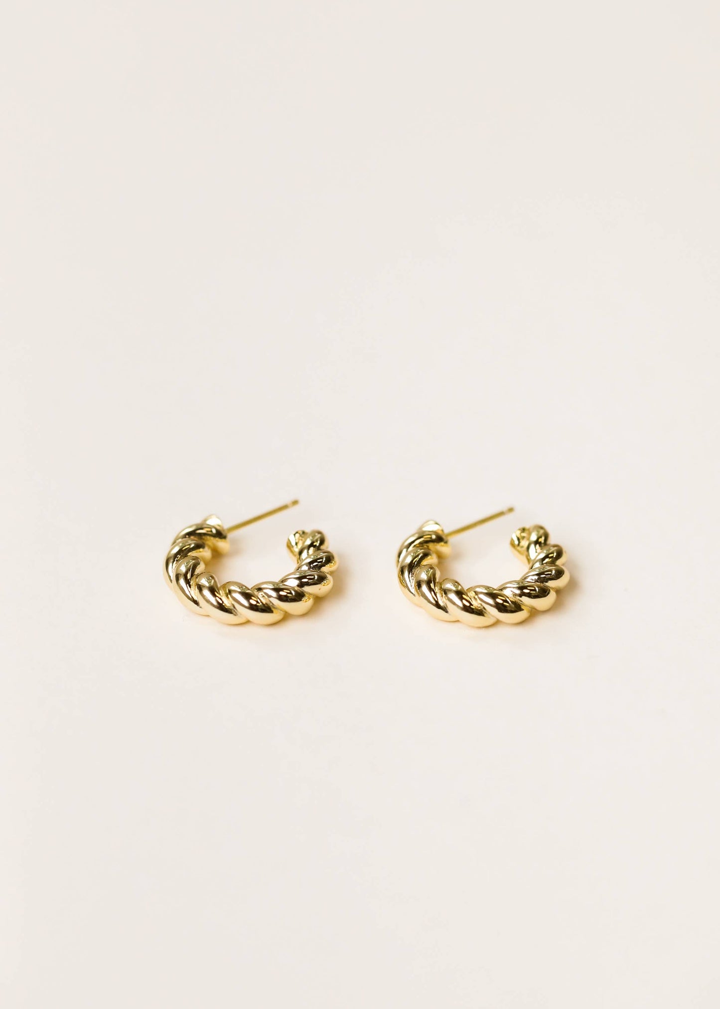 Gold Hoop - Twisted - Gold Earrings