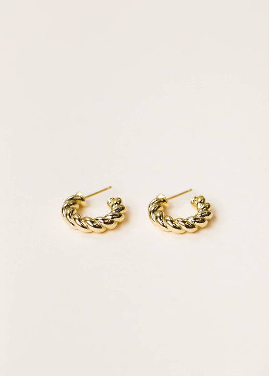 Gold Hoop - Twisted - Gold Earrings