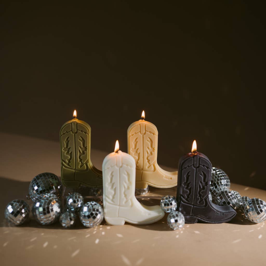 cowboy boot nashville shape candles: Desert