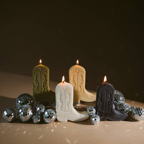 cowboy boot nashville shape candles: Desert