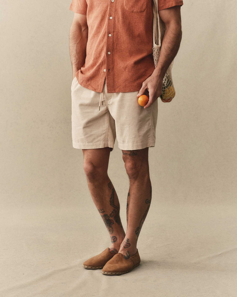 The Après Short in Heather Oat Pincord