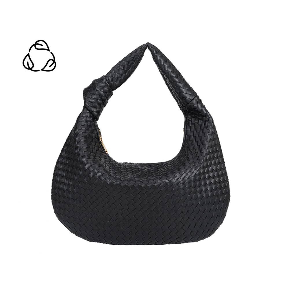 Brigitte Black Large Recycled Vegan Shoulder Bag