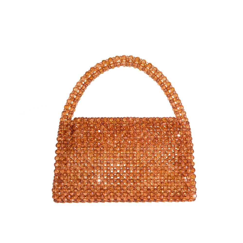 Sherry Small Beaded Top Handle Bag in Topaz