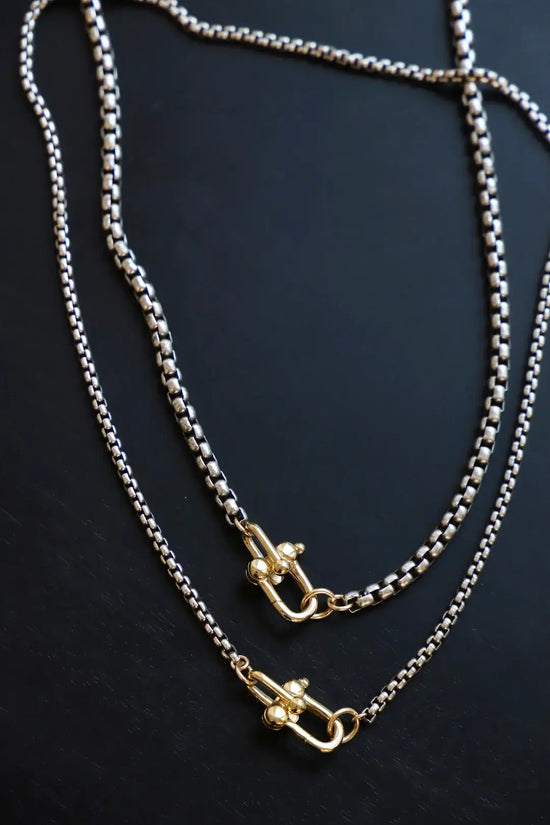 NOVA CHAIN NECKLACE: SILVER/GOLD / Large